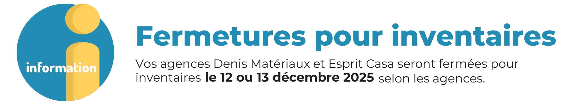 Fermetures pour inventaires