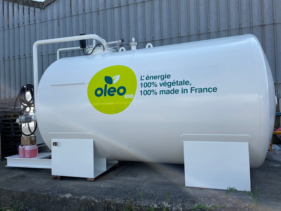 Cuve de stockage du biocarburant Oleo 100 à l'agence de Saint Jacques de la Lande