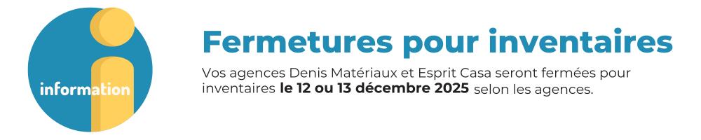 Fermeture pour inventaires