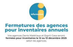 Fermetures pour inventaires
