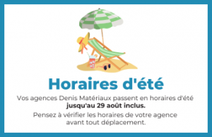 Horaires été 2026